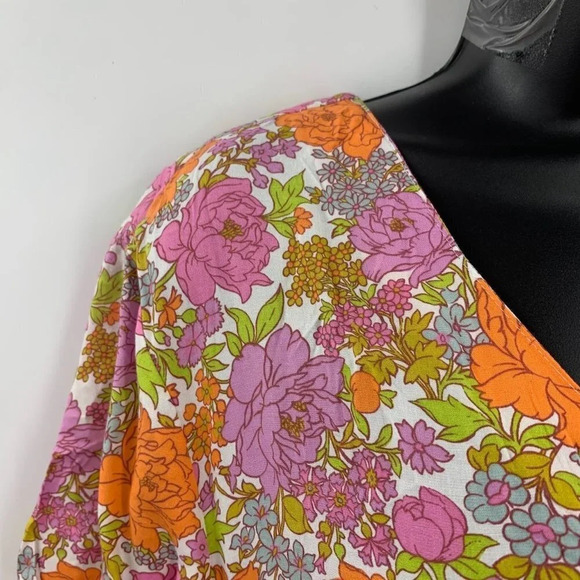 BP Be Proud By Retro Flower Print Gender Inclusive Dress Pink Floral SZ XS NWT - Picture 4 of 13